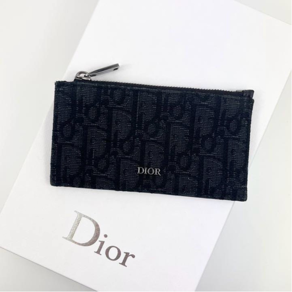 Black Dior Oblique Jacquard and Grained Calfskin